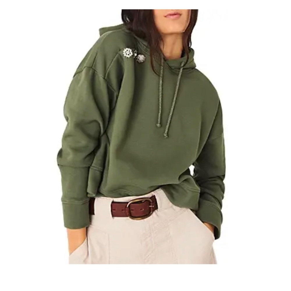 Ba&sh didi drop sleeve cropped hoodie